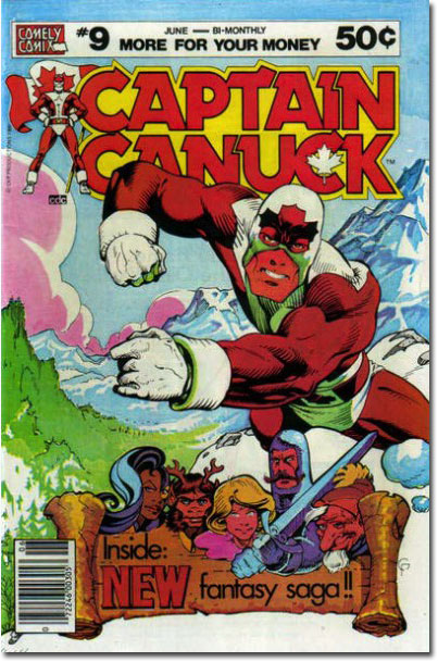 Wow, Cap Canuck is gonna kick the HECK out of that new fantasy saga! 'Get the devil out of my book!' (Captain Canuck #9)