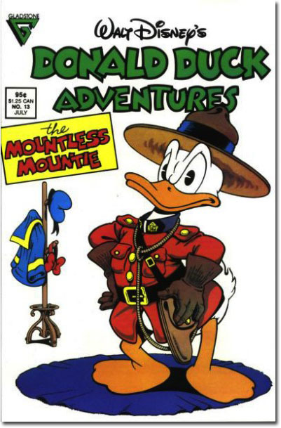 I'm pretty sure the RCMP uniform actually DOES come with pants. (Donald Duck Adventures #13)