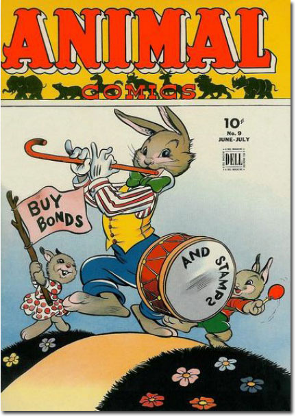 Hey Uncle Wiggley, cut out the screwin' around! Our boys are fighting Hitler over there! (Animal Comics #9)
