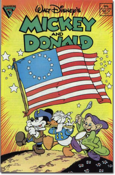Wow, with those crossed eyes, Mickey looks like he's gone insane. (Mickey and Donald #14)